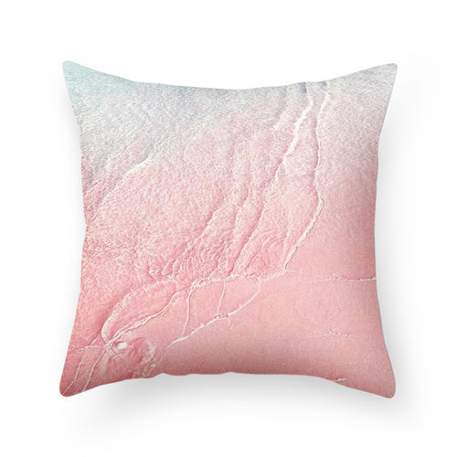 DIDIHOU Pink Geometric Pattern Throw Pillow Cotton