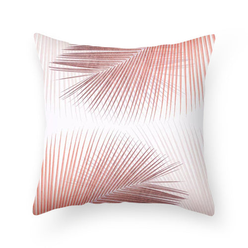 DIDIHOU Pink Geometric Pattern Throw Pillow Cotton