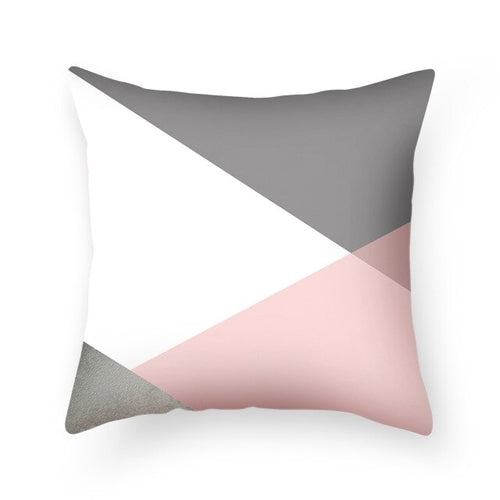 DIDIHOU Pink Geometric Pattern Throw Pillow Cotton