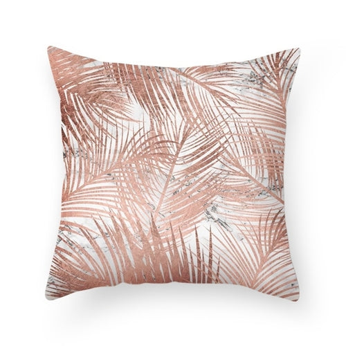 DIDIHOU Pink Geometric Pattern Throw Pillow Cotton