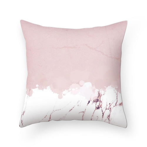 DIDIHOU Pink Geometric Pattern Throw Pillow Cotton