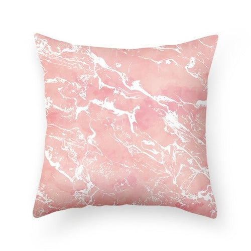 DIDIHOU Pink Geometric Pattern Throw Pillow Cotton
