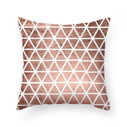 DIDIHOU Pink Geometric Pattern Throw Pillow Cotton