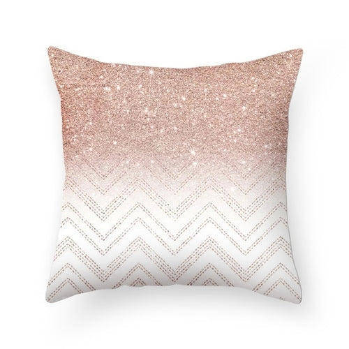 DIDIHOU Pink Geometric Pattern Throw Pillow Cotton