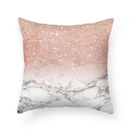 DIDIHOU Pink Geometric Pattern Throw Pillow Cotton