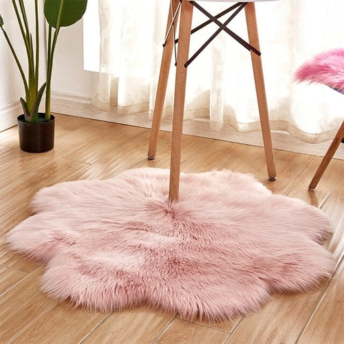 DIDIHOU Rectangle/Flower Soft Faux Sheepskin Fur