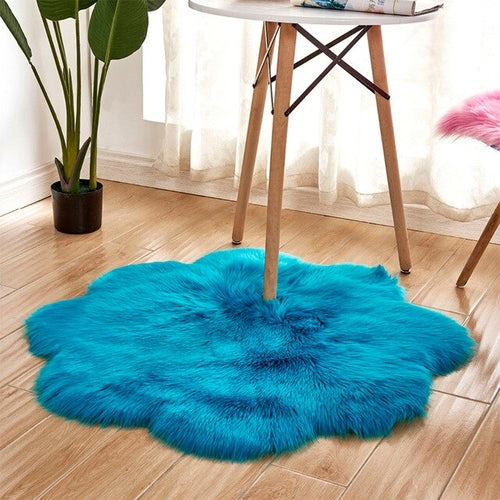 DIDIHOU Rectangle/Flower Soft Faux Sheepskin Fur