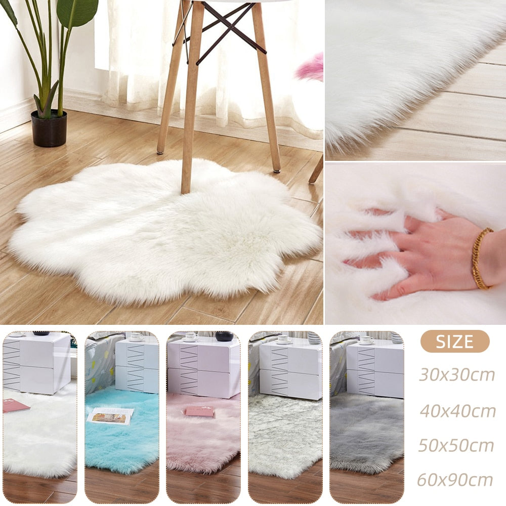 DIDIHOU Rectangle/Flower Soft Faux Sheepskin Fur