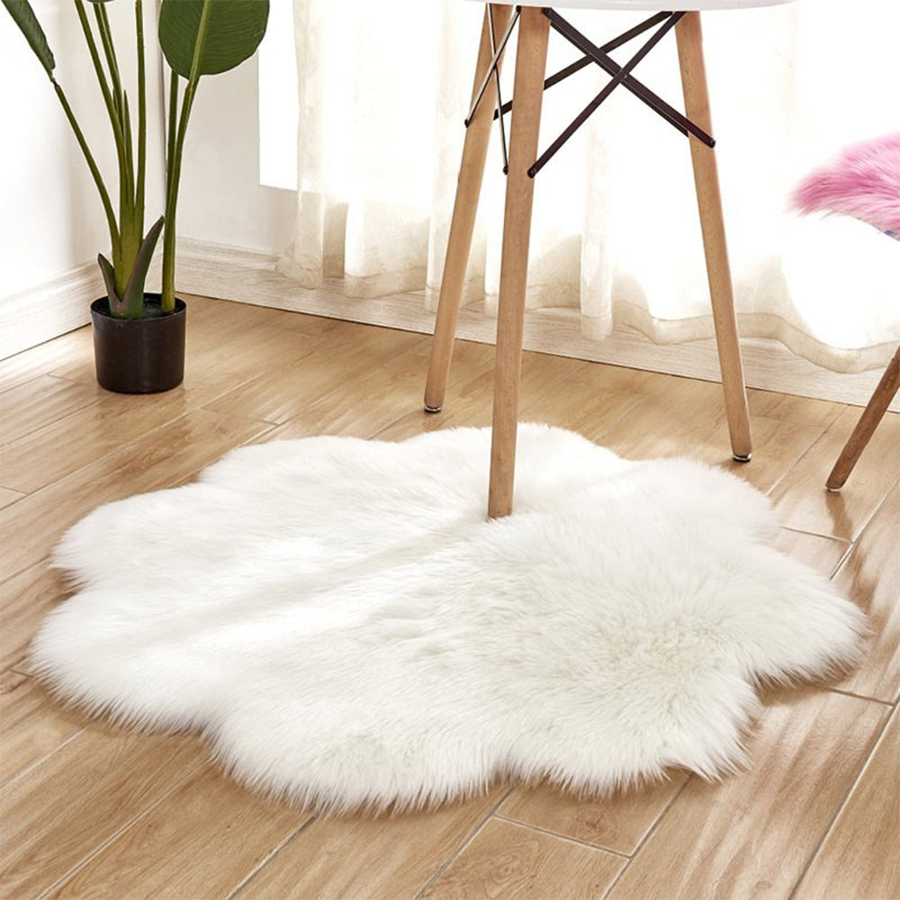 DIDIHOU Rectangle/Flower Soft Faux Sheepskin Fur