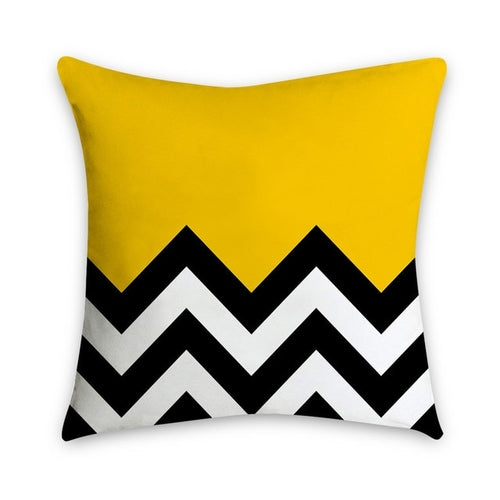 DIDIHOU Yellow Striped Pillowcase Geometric Throw