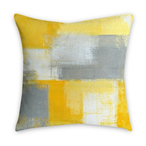 DIDIHOU Yellow Striped Pillowcase Geometric Throw