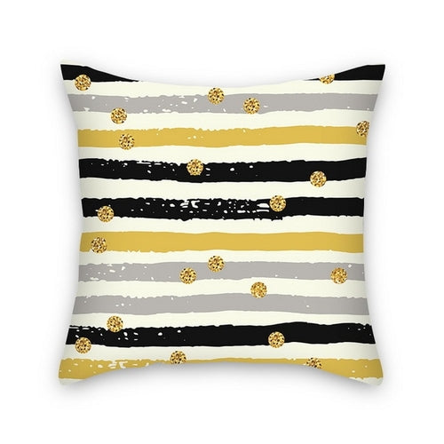 DIDIHOU Yellow Striped Pillowcase Geometric Throw