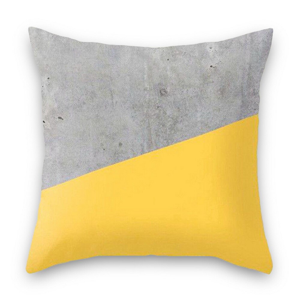 DIDIHOU Yellow Striped Pillowcase Geometric Throw