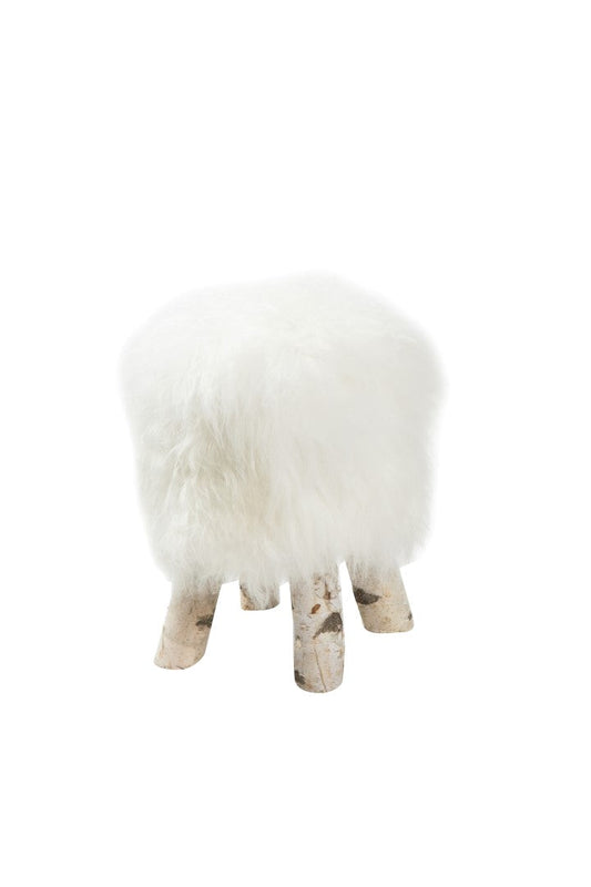 Krukje Schapenvacht IJslands | Natural wit | Ø36 x 40cm