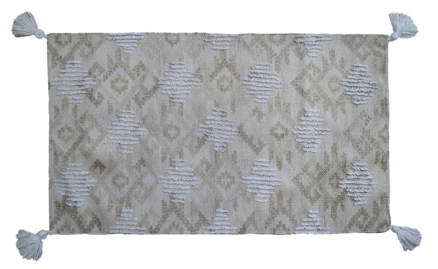 Tufted Shatter rug with corner fringes (25"x45")