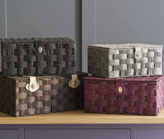 Twisted Black Paper Storage Basket