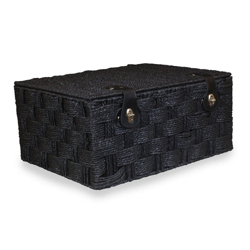 Twisted Black Paper Storage Basket
