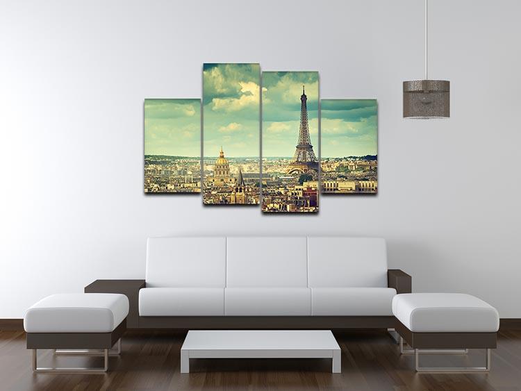 Eiffel tower Paris France 4 Split Panel Canvas