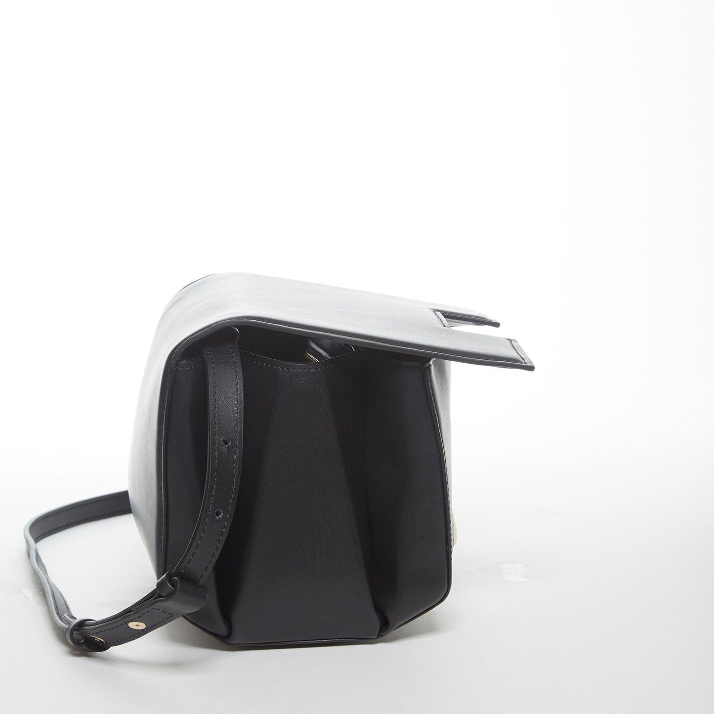 Elizabeth Black Leather Saddle Bag