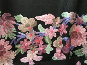 Black and Pink Embroidered Wrap