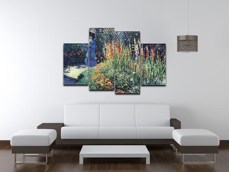Gladiolas by Monet 4 Split Panel Canvas
