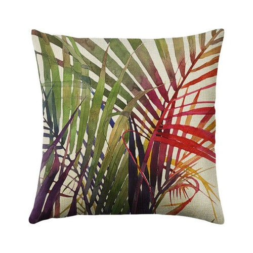Green Plant Cushion Cover Waterproof Green Printed