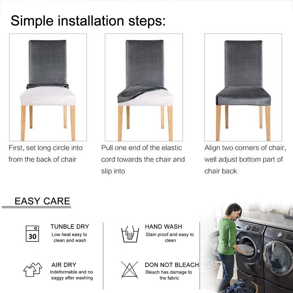 Grey Printed Chair Cover Universal Size Seat Chair