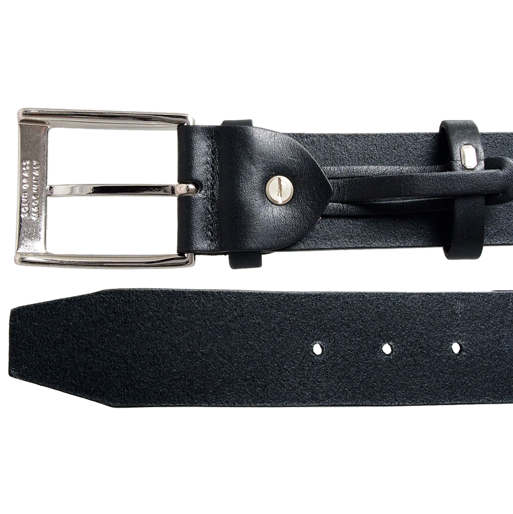 40 mm Bridle Leather Belt Black