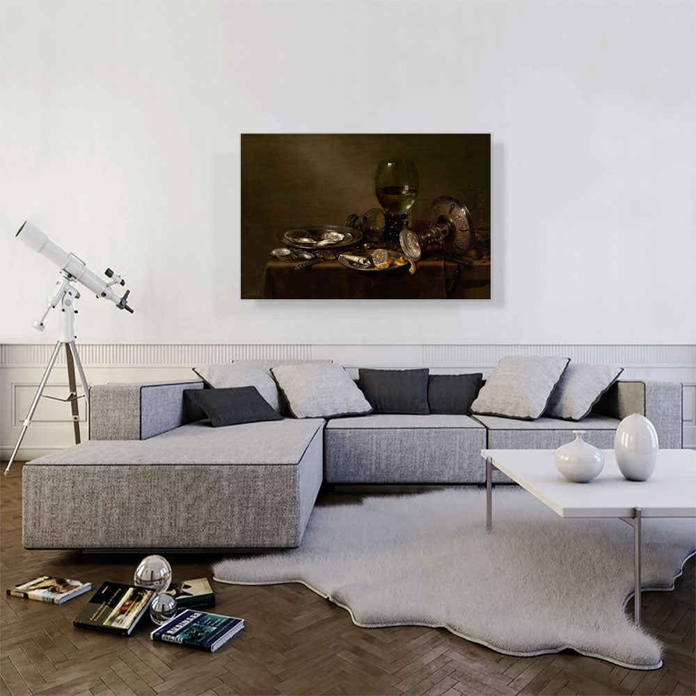 Still Life Oysters a Silver Tazza And Glassware 1635