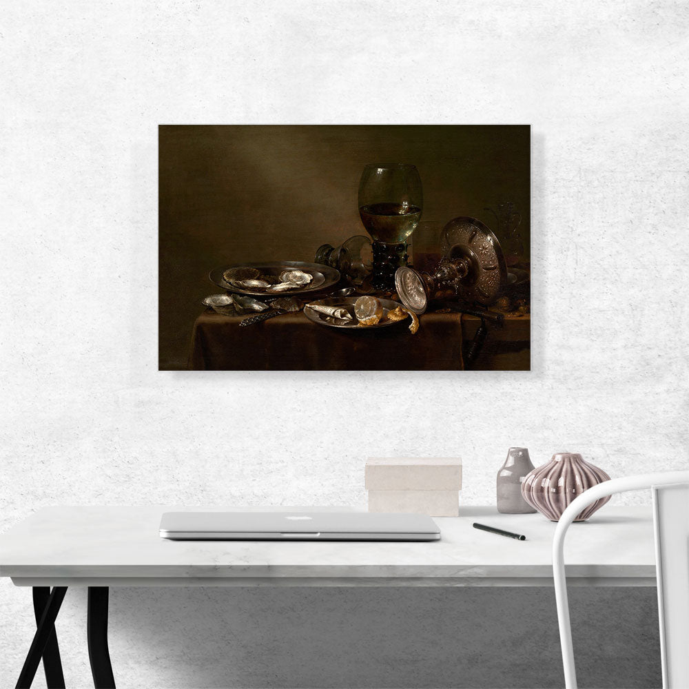 Still Life Oysters a Silver Tazza And Glassware 1635