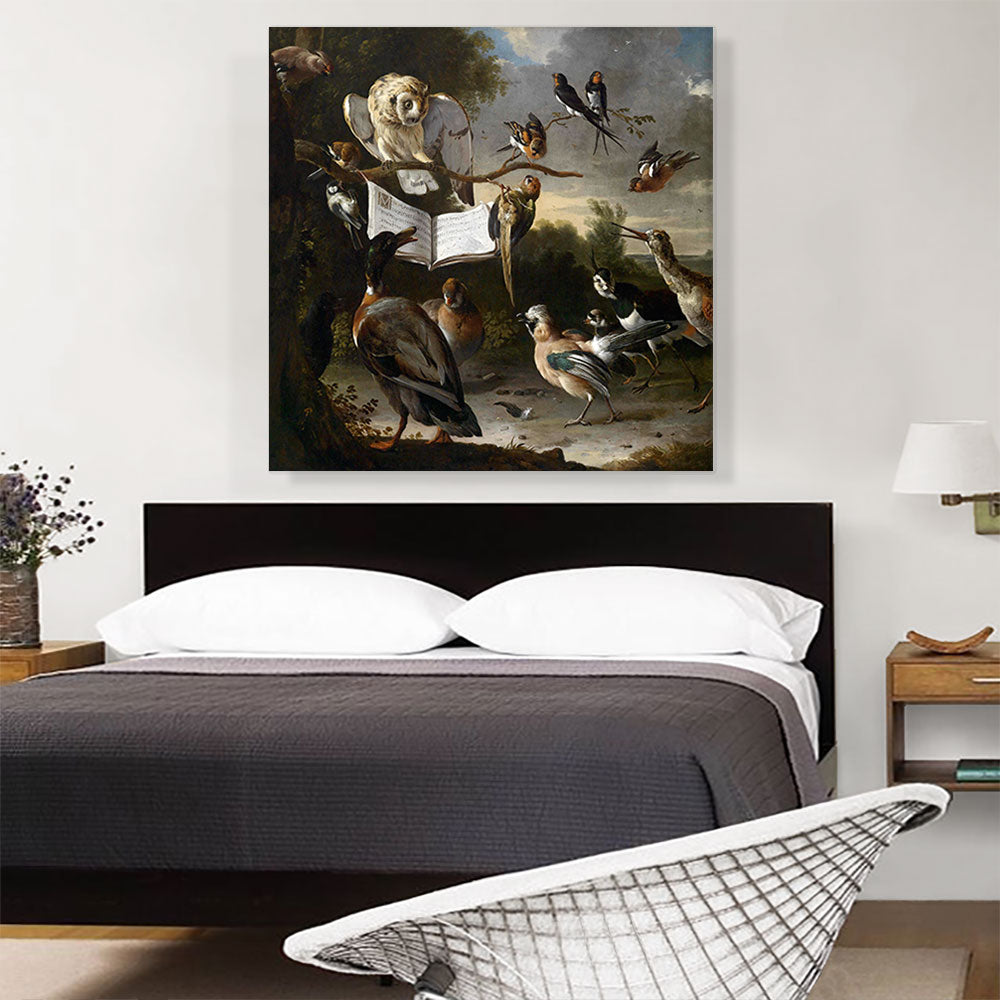 Duck, Parrot and Owl with Music Notebook