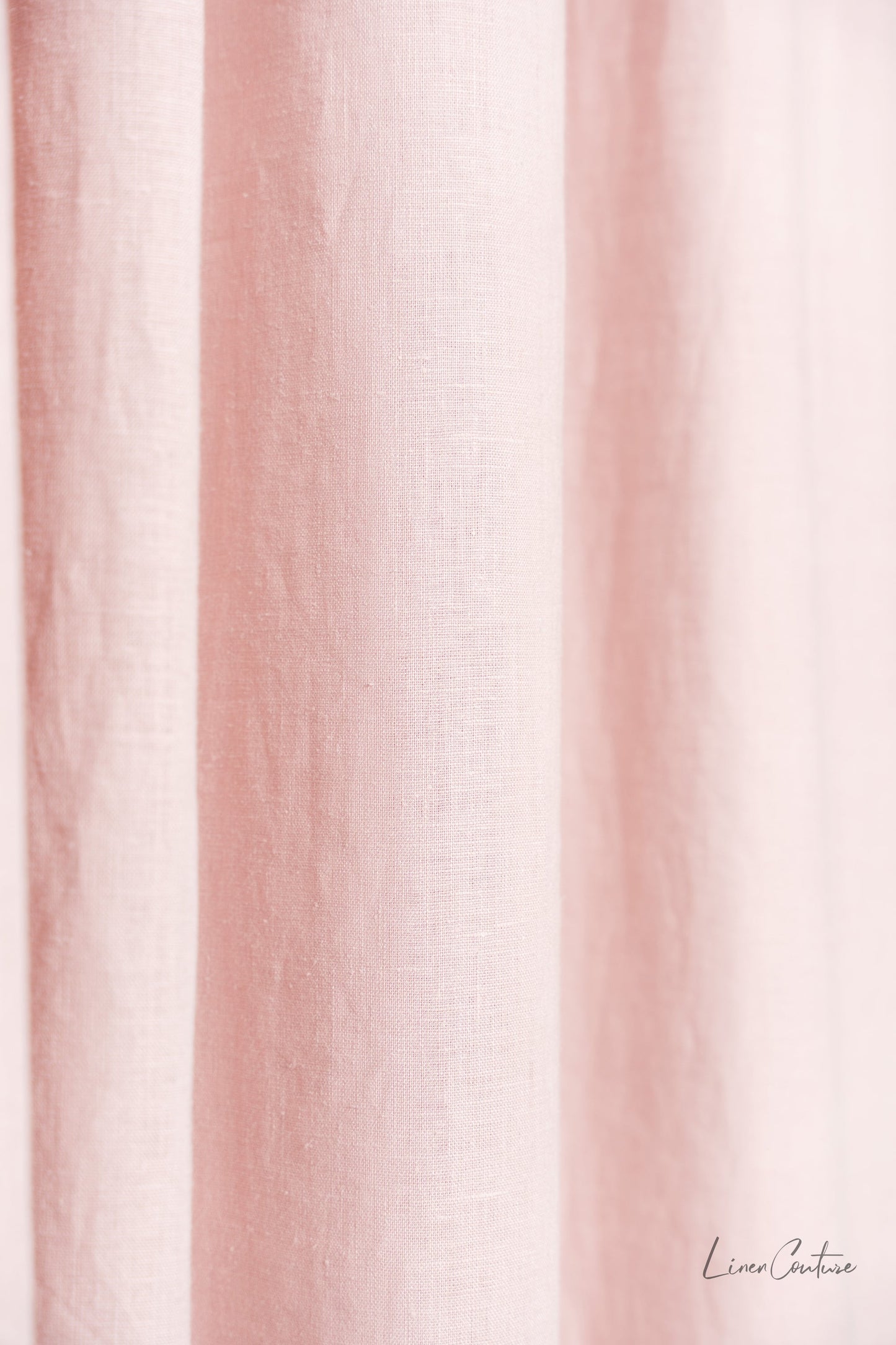 Pale Pink linen curtain with tabs