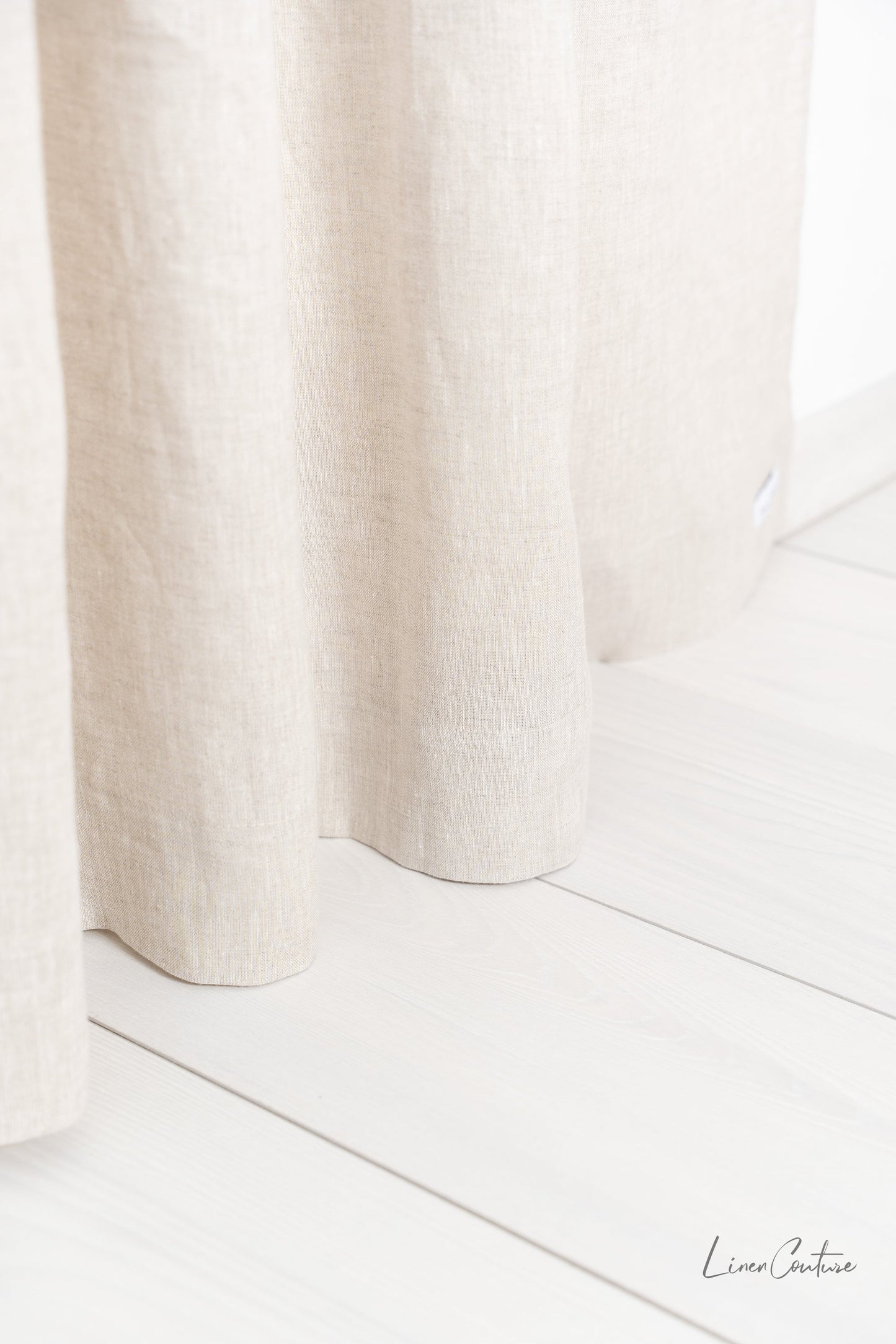 Natural Light linen curtain panel with rod pocket