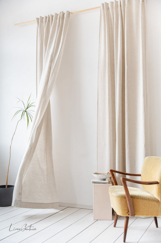 Natural Light linen curtain with multifunctional heading tape