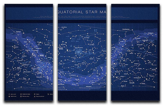 High detailed star map with names of stars contellations 3 Split Panel