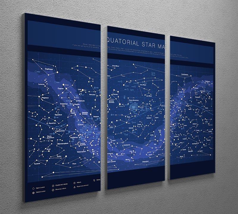 High detailed star map with names of stars contellations 3 Split Panel