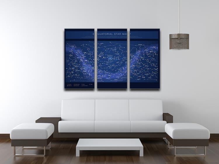 High detailed star map with names of stars contellations 3 Split Panel