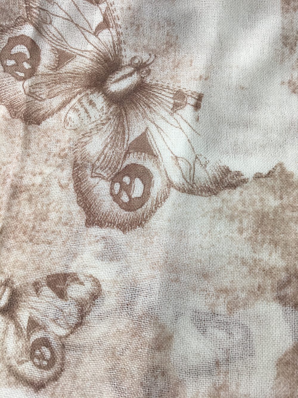 Hand Painted Wool Butterfly Print Scarf