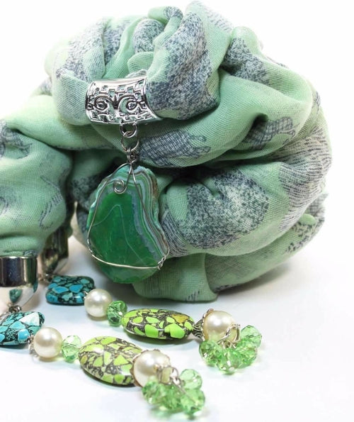 Grazing Elephants Pendant Scarf