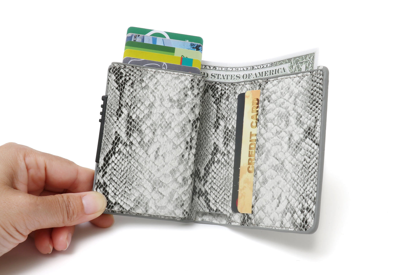 VEGAN Skin Leather Wallet I Grey