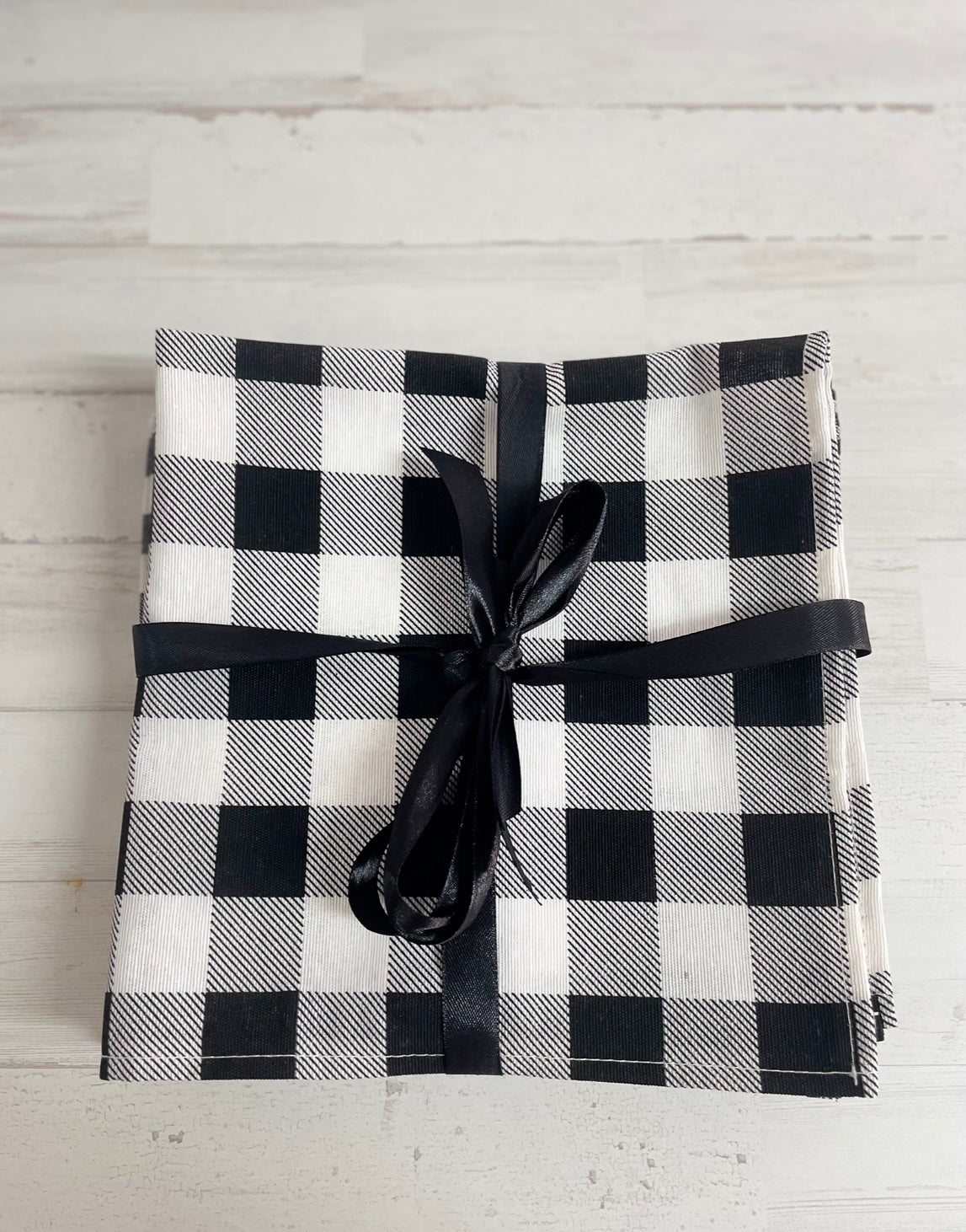 PACK SERVILLETAS VICHY NEGRO CUADRO GRANDE