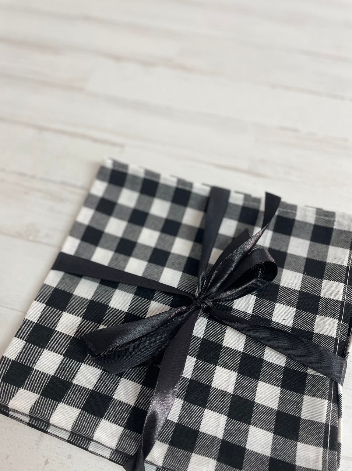 PACK SERVILLETAS VICHY NEGRO CUADRO MEDIANO