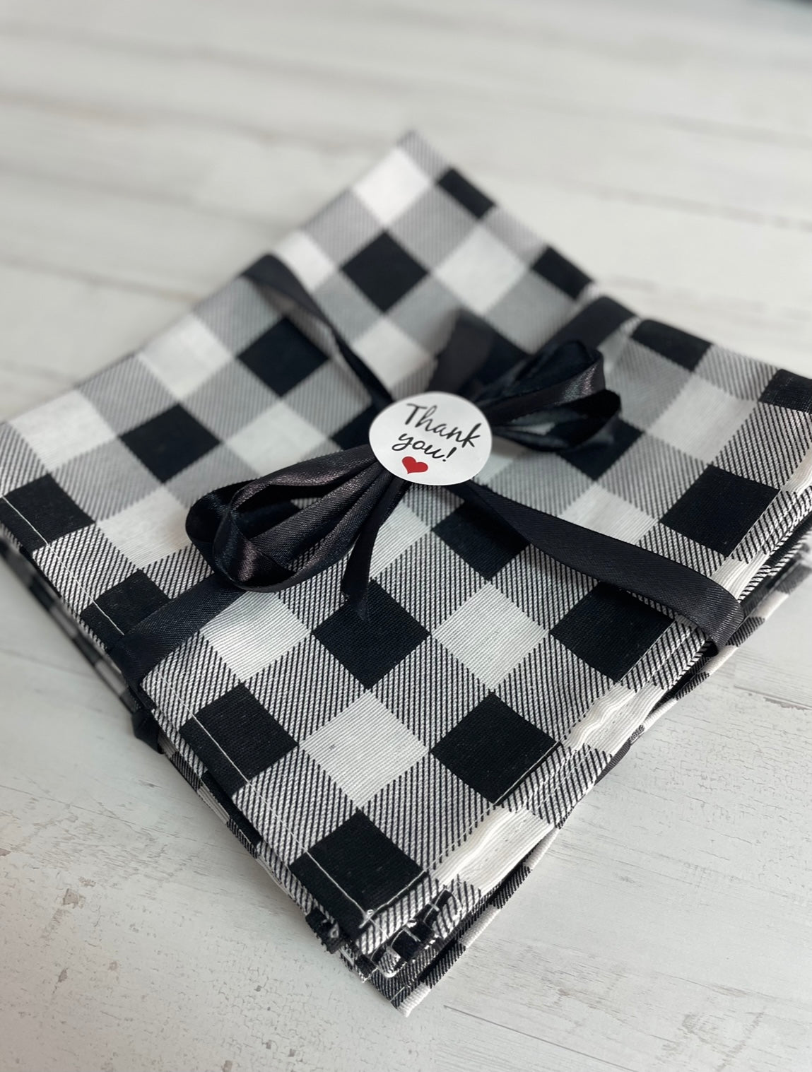 PACK SERVILLETAS VICHY NEGRO CUADRO GRANDE