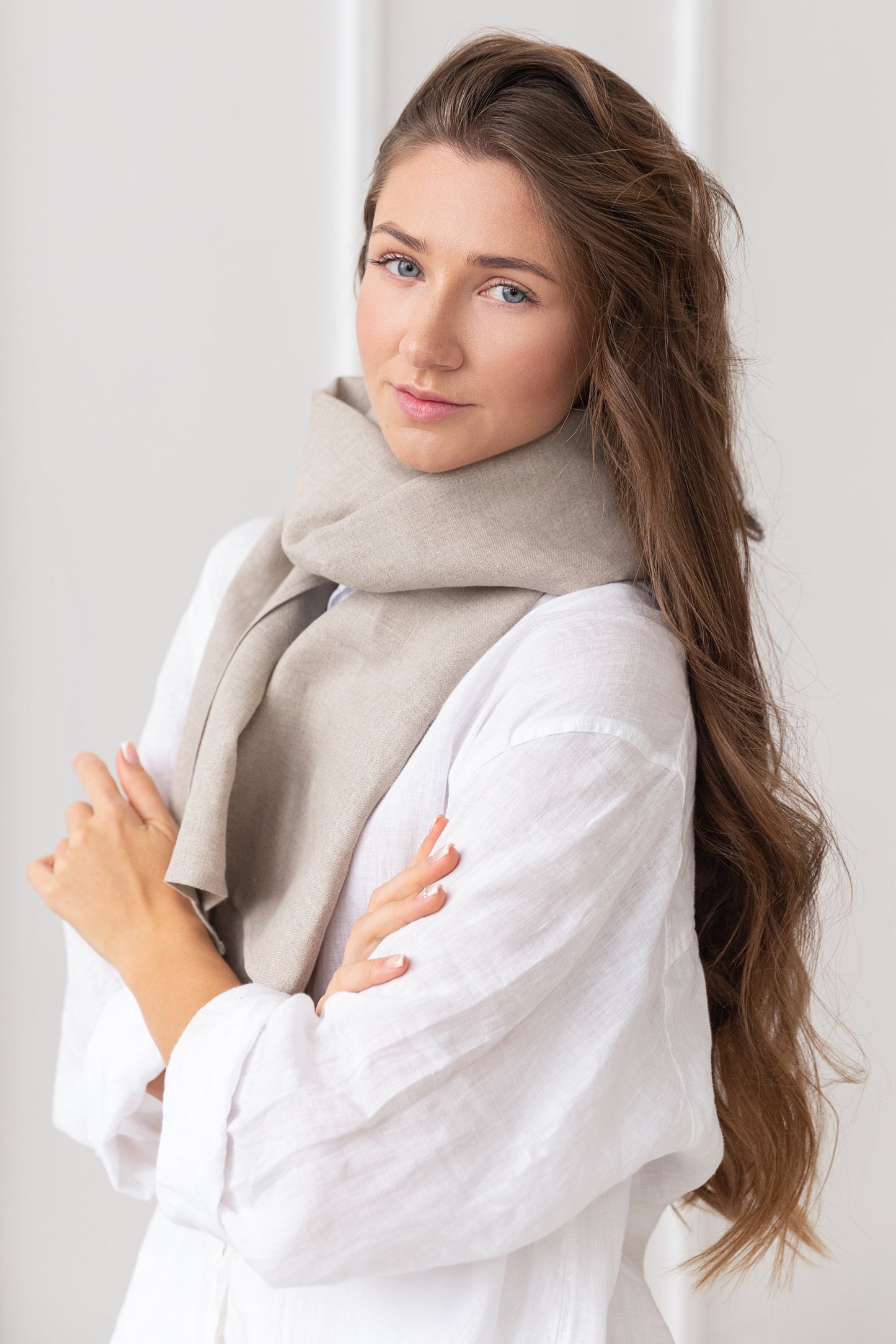 Natural Light linen scarf