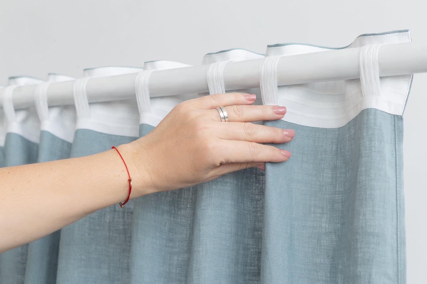 Pastel Plum linen curtain with multifunctional heading tape