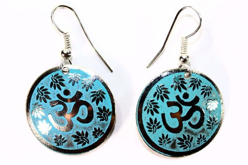 Lotus Petals And Om Yoga Earrings