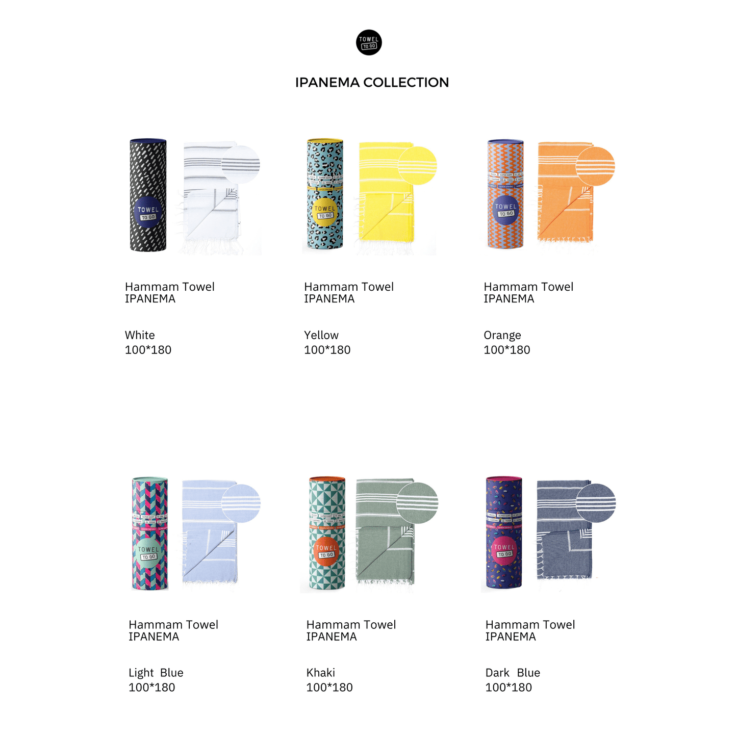 Ipanema Hammam Towel with Recycled Gift Box, Dark Blue