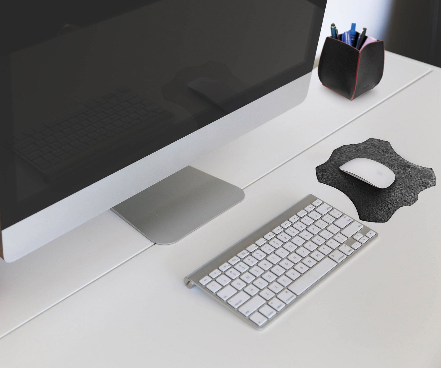 K0001AB | Tappetino per Mouse Made in Italy in Vera Pelle pieno fiore,