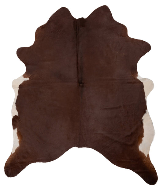K108 | Unieke Koeienhuid XL | Bruin-wit | ca. 210 x 180cm