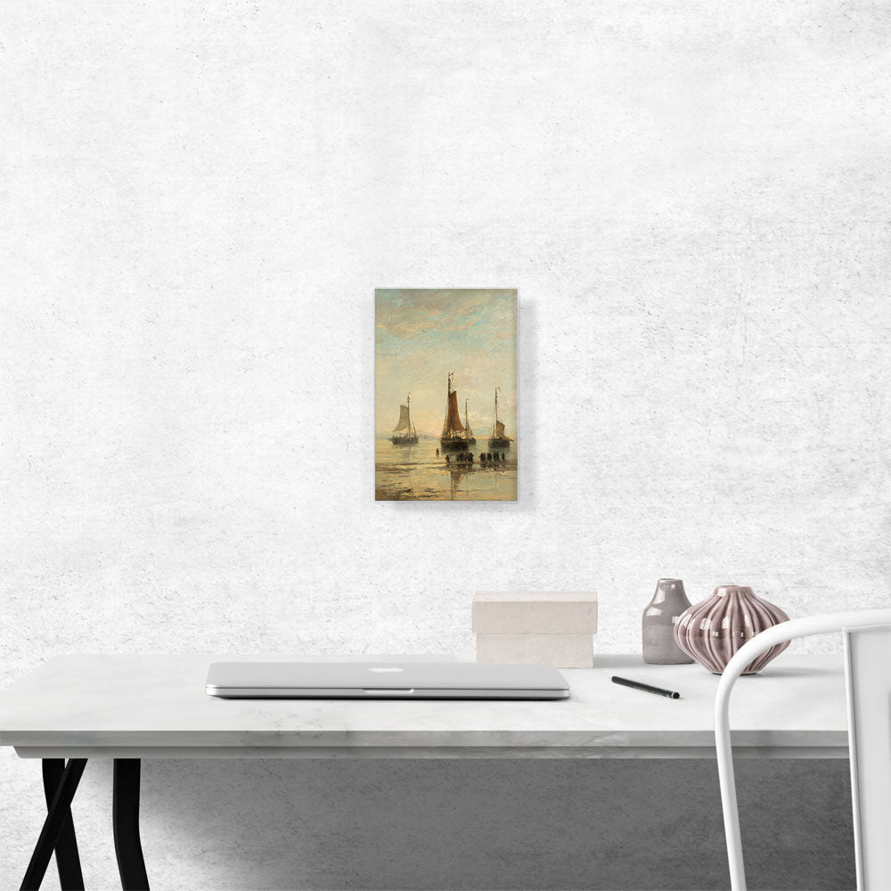 Bluff-Bowed Scheveningen Boat At Anchor 1860